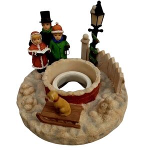 Candle Capper Festive Winter Candle Topper with Christmas Carolers Our America